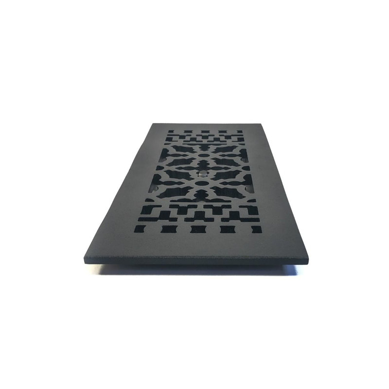 14" Black Cast Iron Decorative Rectangular Grille