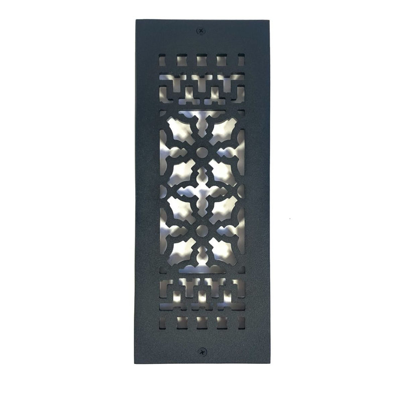 Black Matte Cast Iron Rectangular Grille for Walls and Floors