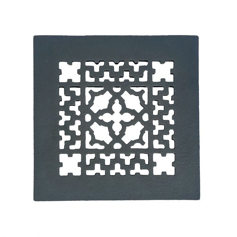 6" x 6" Black Cast Iron Decorative Grille