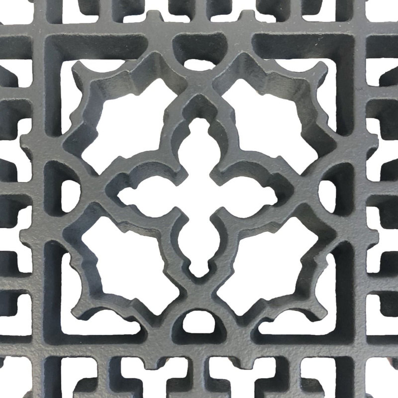6" x 6" Black Cast Iron Decorative Grille