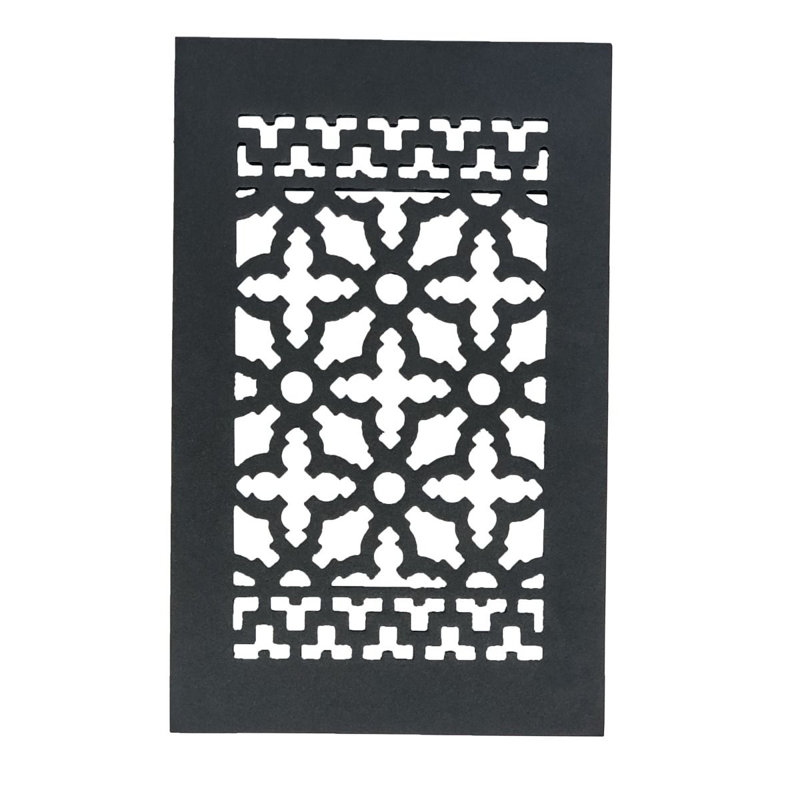 Black Cast Iron Decorative Rectangular Grille for Walls and Floors