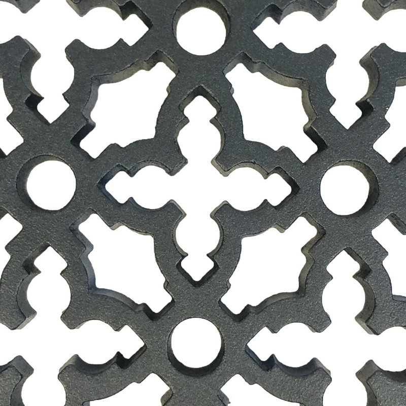 Black Cast Iron Decorative Rectangular Grille for Walls and Floors