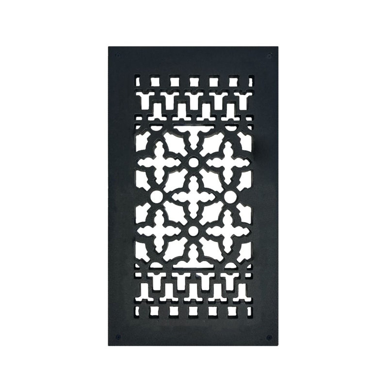 Black Cast Iron Rectangular Decorative Grille 12" x 6"