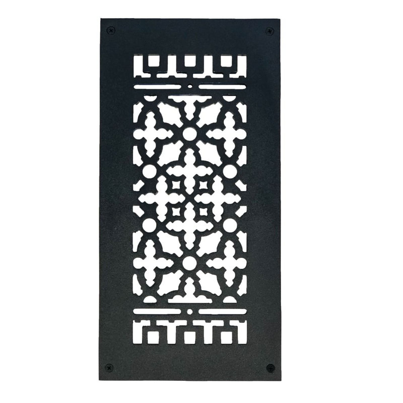 16'' x 8'' Matte Black Cast Iron Grille