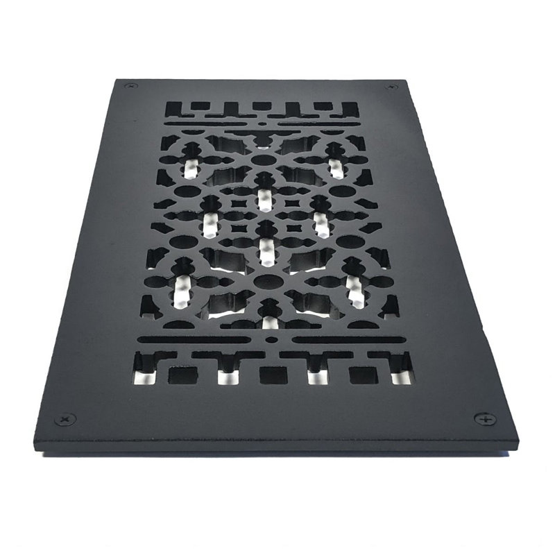 16'' x 8'' Matte Black Cast Iron Grille