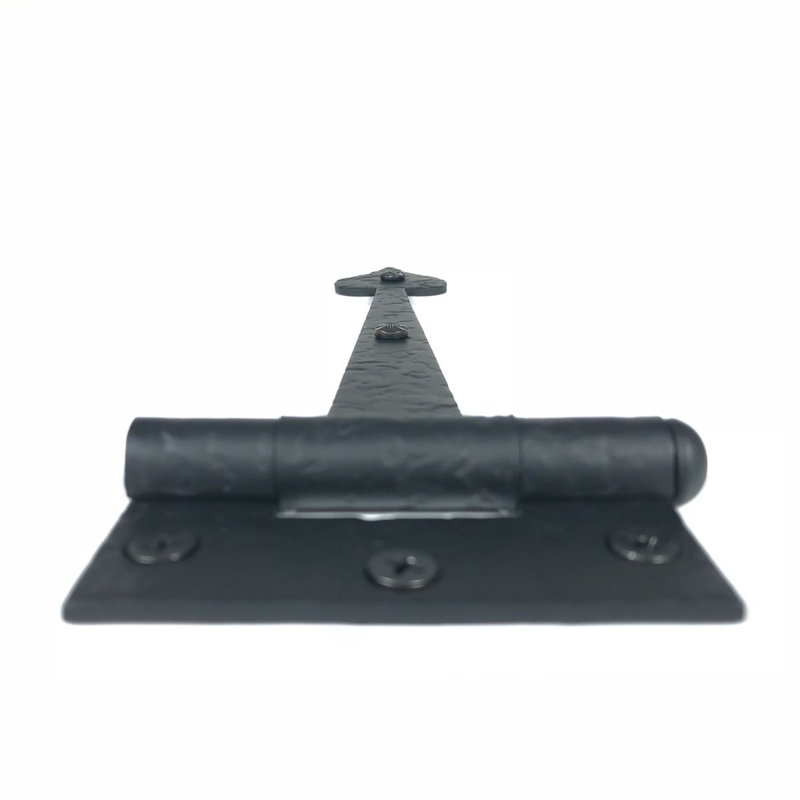 9" Black Rough Heart Strap Hinge for Gates