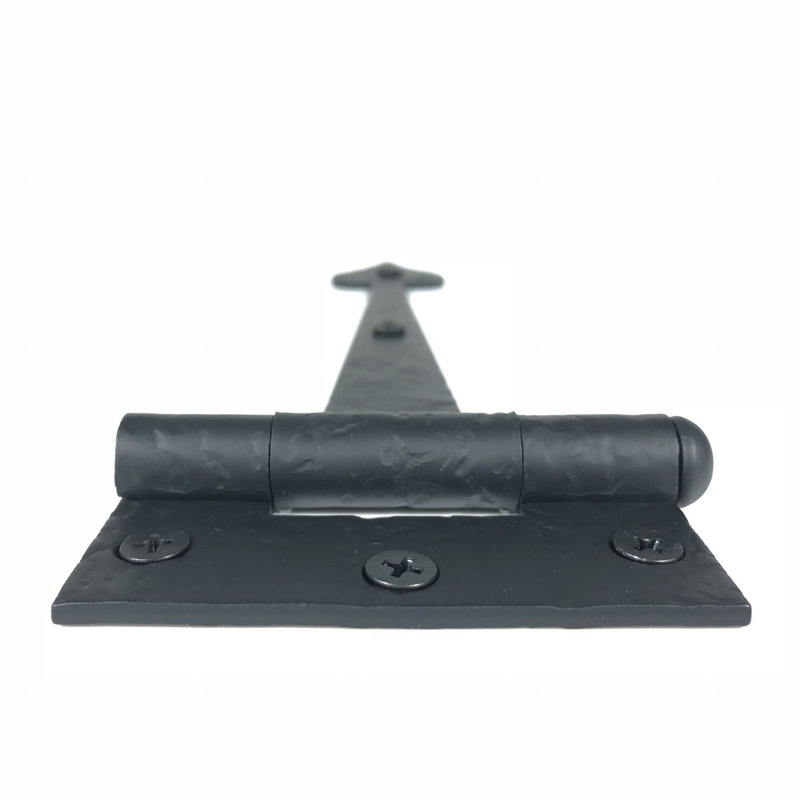 9" Black Rough Heart Strap Hinge for Gates