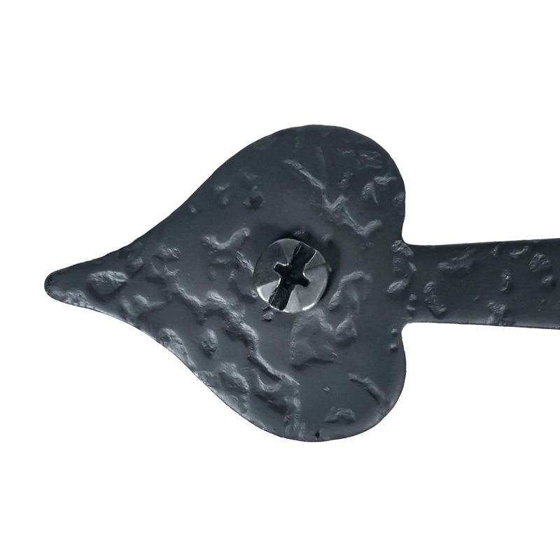 9" Black Rough Heart Strap Hinge for Gates