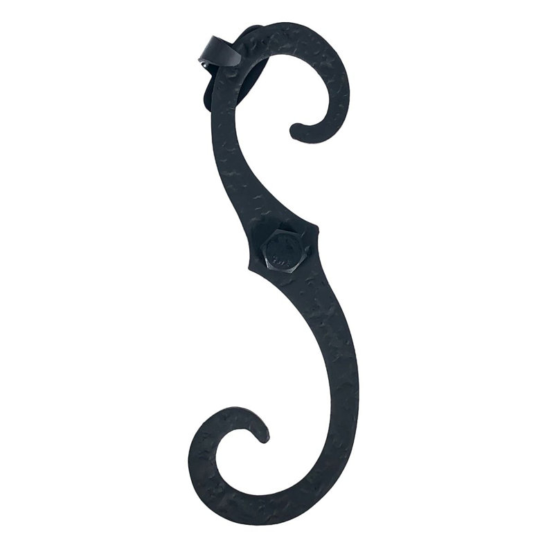 Black Steel S-Shaped Reversible Shutter Dog Pair