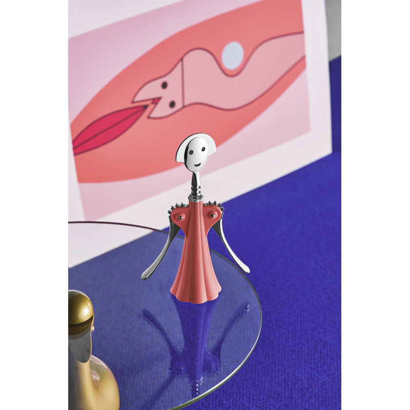 Pink Thermoplastic and Chrome Female Corkscrew with Storage Case
