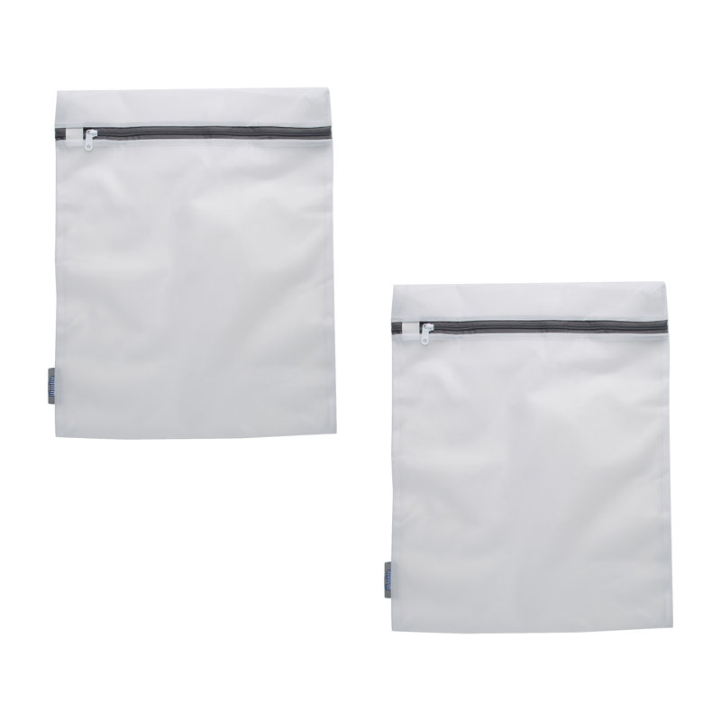 Large White Mesh Laundry Wash Bags with Zipper Closure