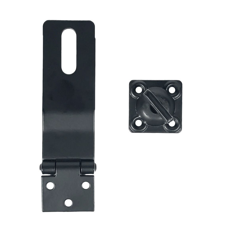 Matte Black Iron Safety Hasp with Swivel for Doors