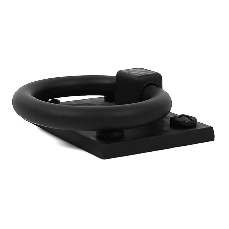 2-Inch Black Iron Square Ring Pull Cabinet Handle