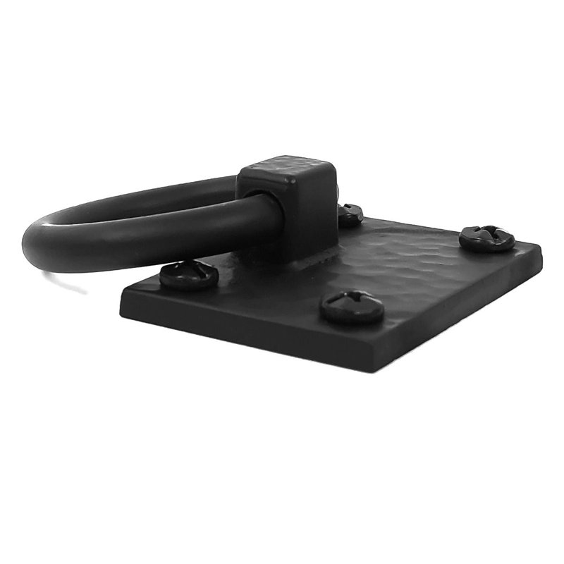 2-Inch Black Iron Square Ring Pull Cabinet Handle