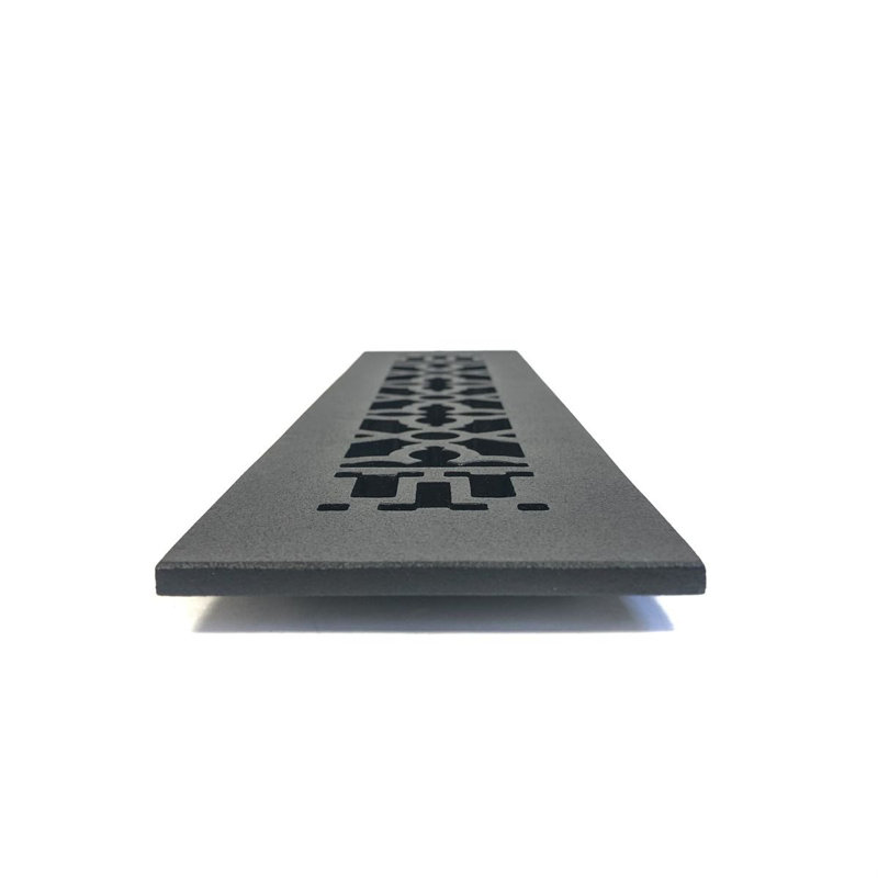 Black Cast Iron Decorative Rectangular Grille for Walls and Floors
