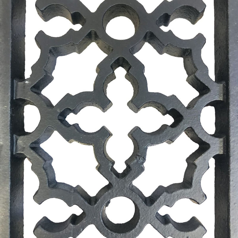 Black Matte Cast Iron Rectangular Grille for Walls and Floors