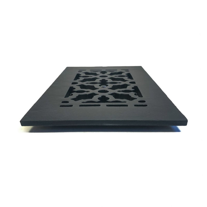 Black Matte Cast Iron Rectangular Grille for Walls and Floors