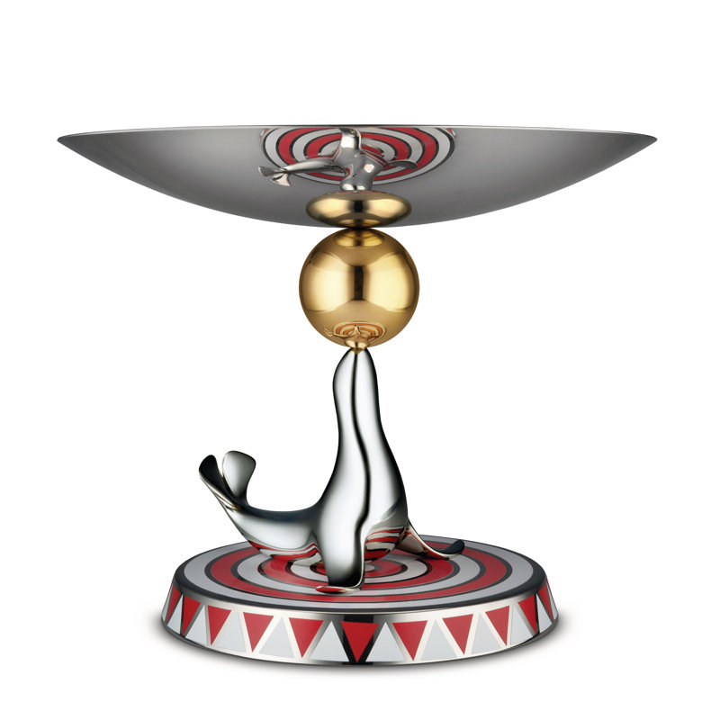 Marcel Wanders Limited Edition Stainless Steel and Gold Seal Cake Stand