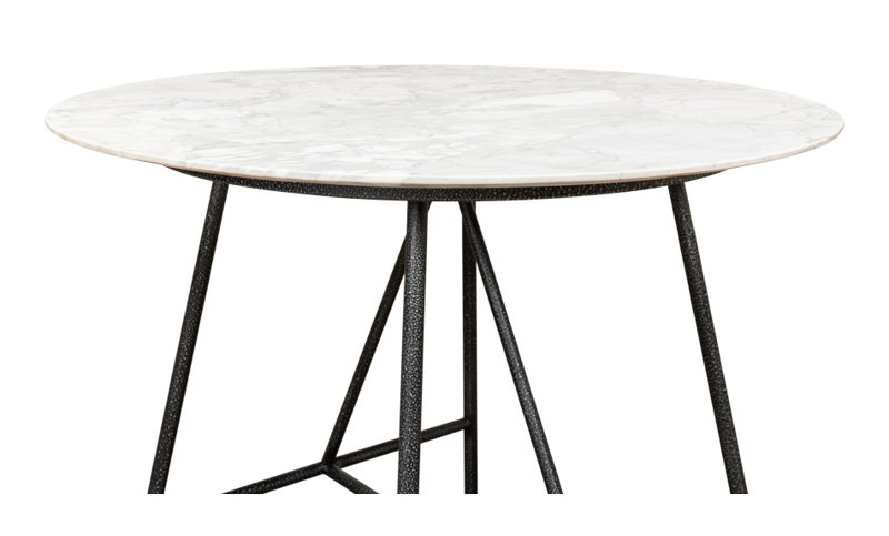 Portofino Black Marble 36" Transitional Round Dining Table