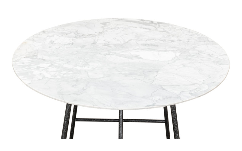 Portofino Black Marble 36" Transitional Round Dining Table
