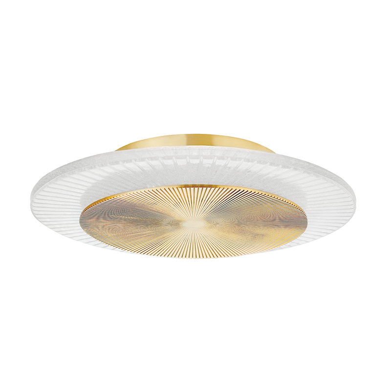 Vintage Polished Brass 16" Indoor/Outdoor LED Flush Mount Light