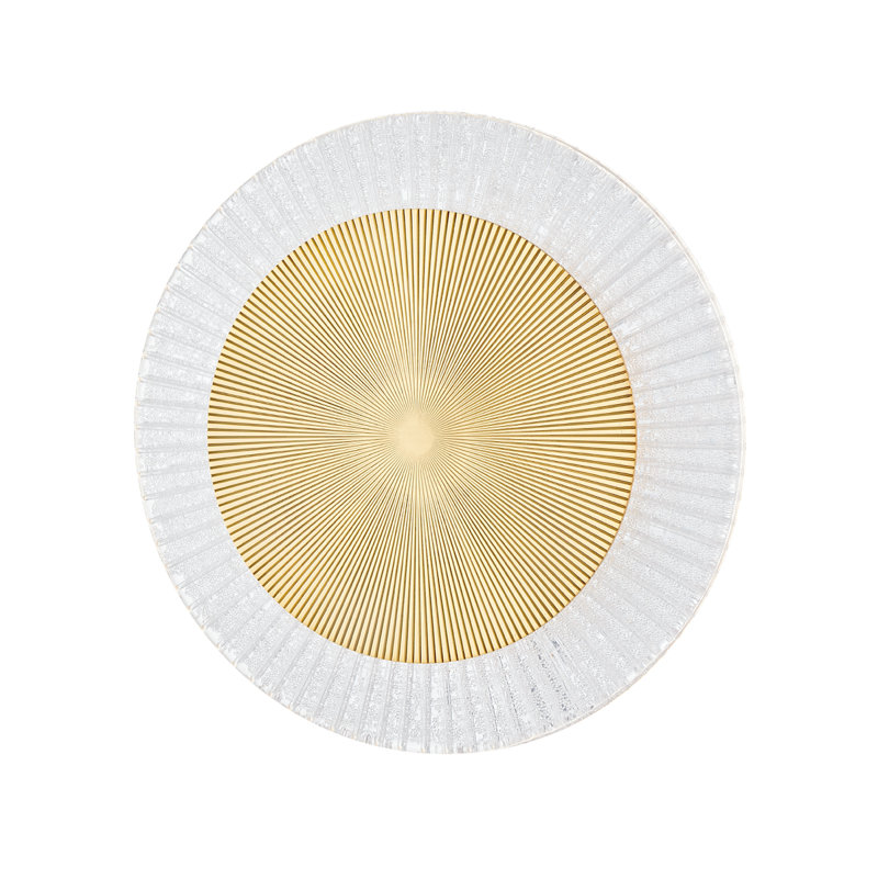 Vintage Polished Brass 16" Indoor/Outdoor LED Flush Mount Light