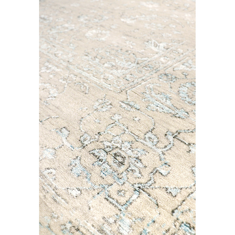 Elysian Blue Hand-Knotted Wool 9'8" x 8' Area Rug