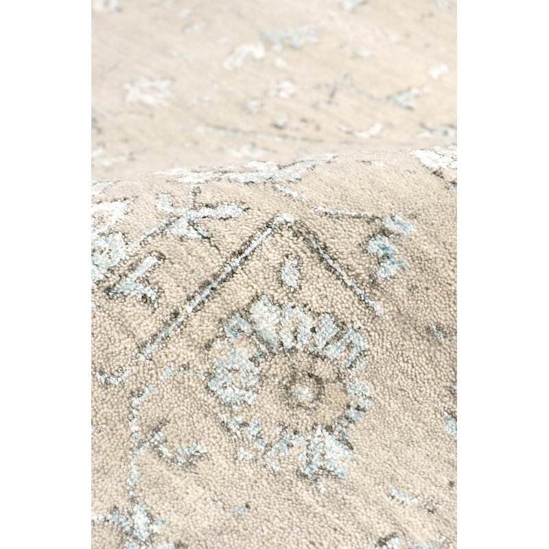 Elysian Blue Hand-Knotted Wool 9'8" x 8' Area Rug