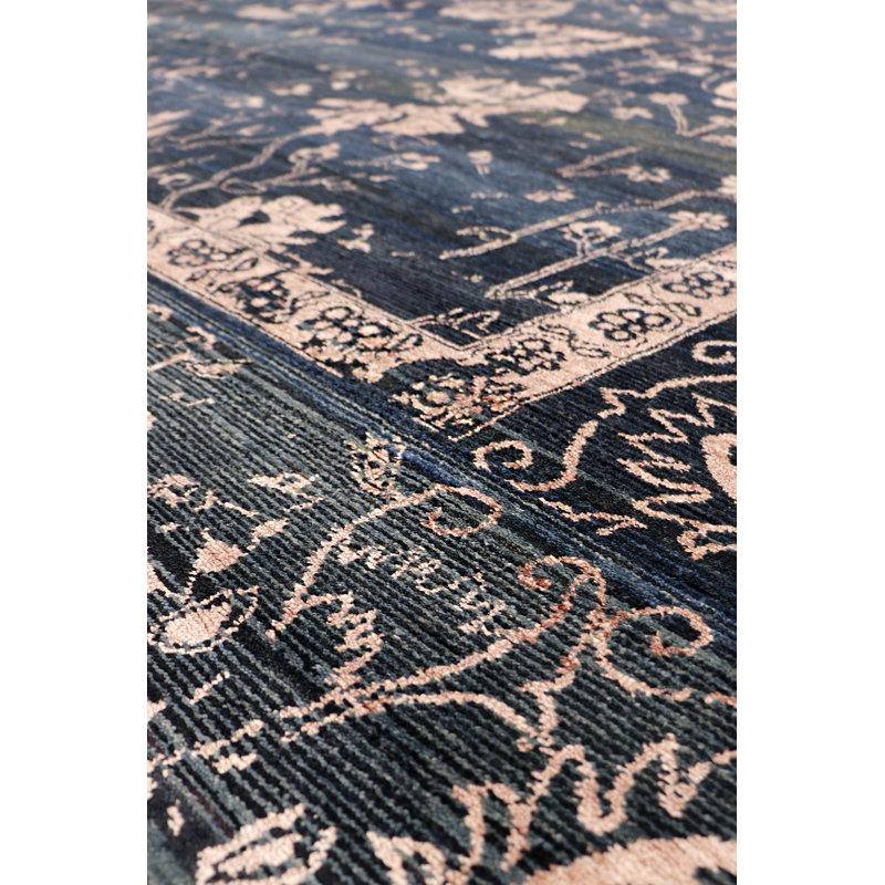Elysian Blue Hand-Knotted Wool Transitional 10' x 14' Area Rug