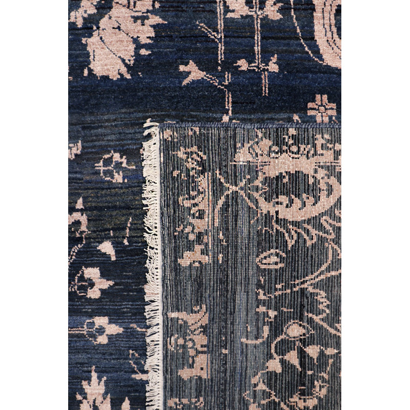 Elysian Blue Hand-Knotted Wool Transitional 10' x 14' Area Rug