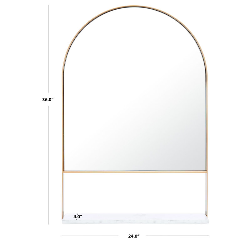 Yuriko 24" x 36" Rectangular Wood and Gold Wall Mirror