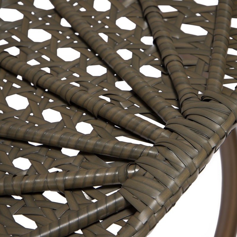 LeisureMod Cherry Wicker Indoor/Outdoor Hanging Egg Swing Chair with Cushions
