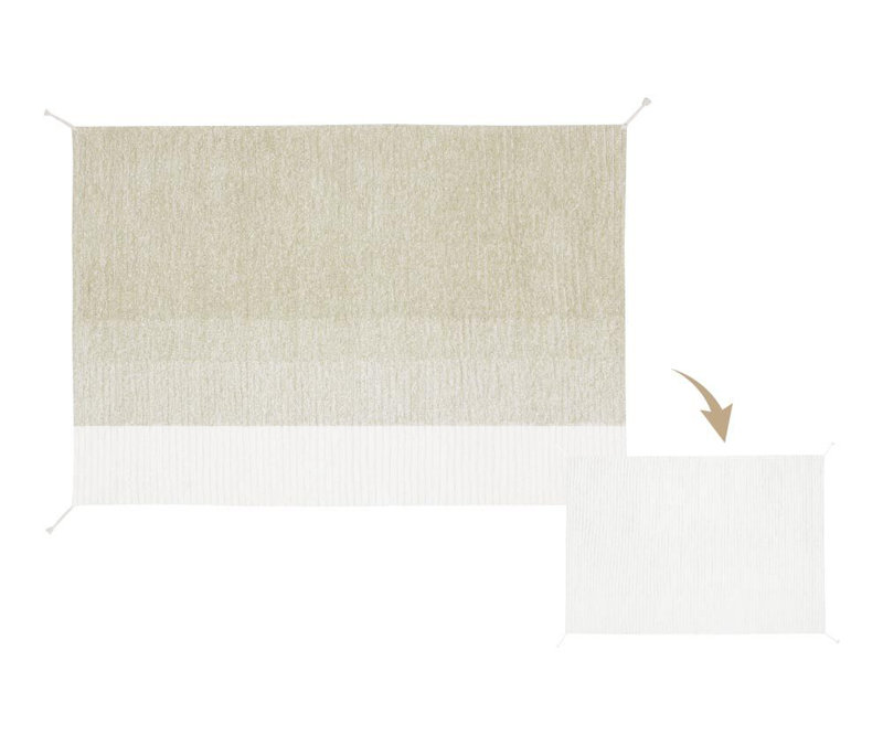 Gelato Green Reversible Washable Wool Rug 4' 7'' x 6' 7''