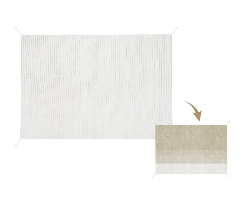 Gelato Green Reversible Washable Wool Rug 4' 7'' x 6' 7''