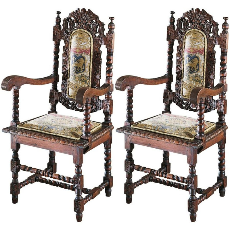 Chicago Bears Handcrafted Walnut Wood High-Back Accent Chair
