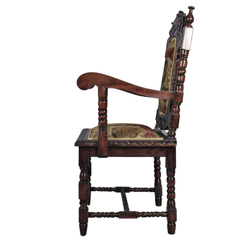 Chicago Bears Handcrafted Walnut Wood High-Back Accent Chair
