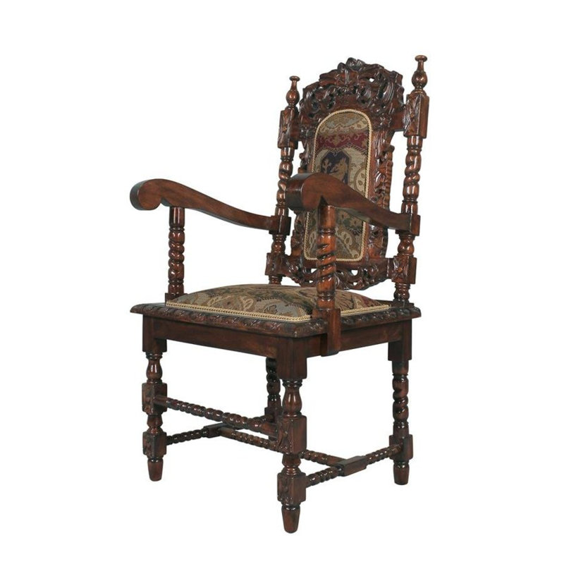 Chicago Bears Handcrafted Walnut Wood High-Back Accent Chair