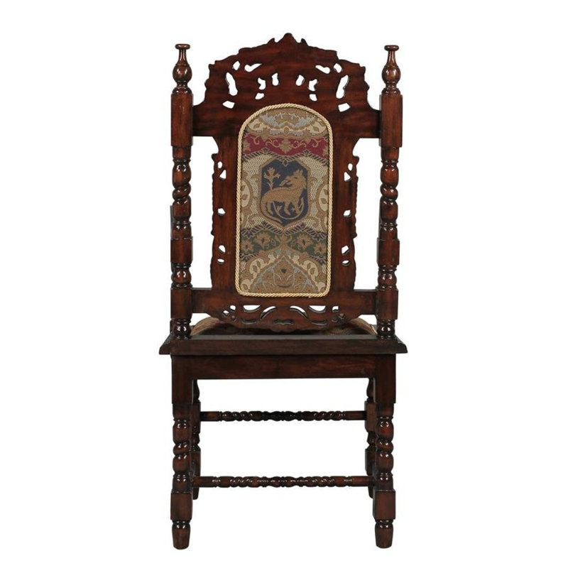 Chicago Bears Handcrafted Walnut Wood High-Back Accent Chair