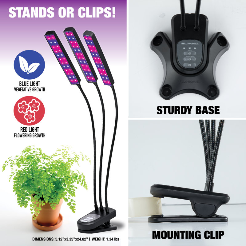 Multicolor 24-LED Adjustable Indoor Grow Lamp with Flexible Arms