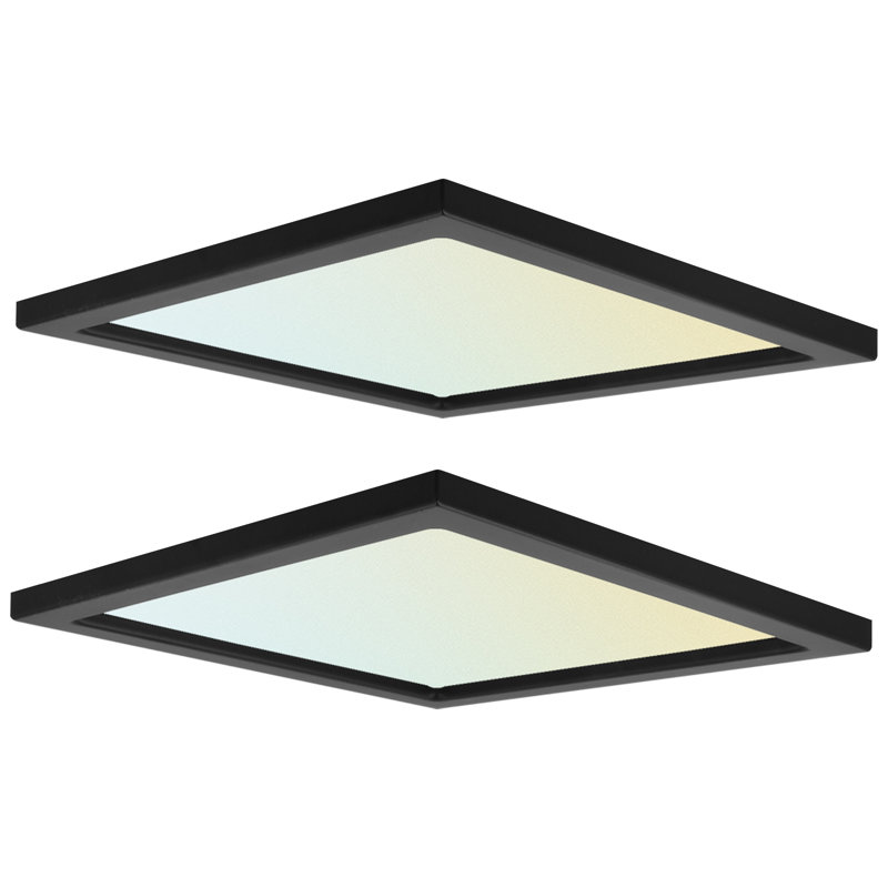 Black 9 Inch Square LED Flush Mount Ceiling Light