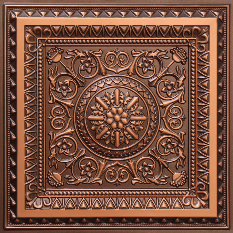 La Scala Antique Copper Faux Tin 2x4 ft Ceiling Tile