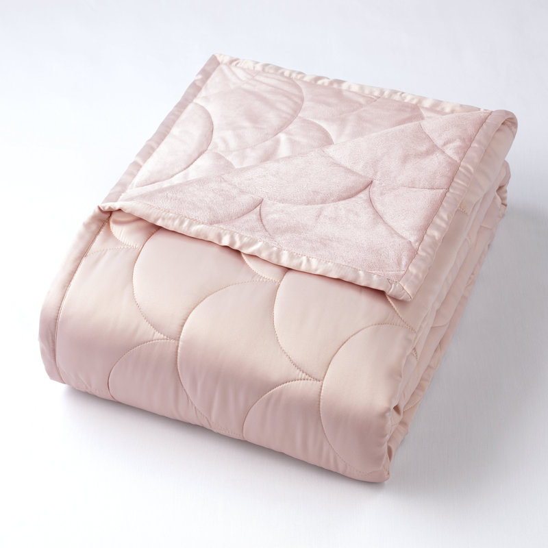 Rose Gold Full/Queen Reversible Velvet and Satin Blanket