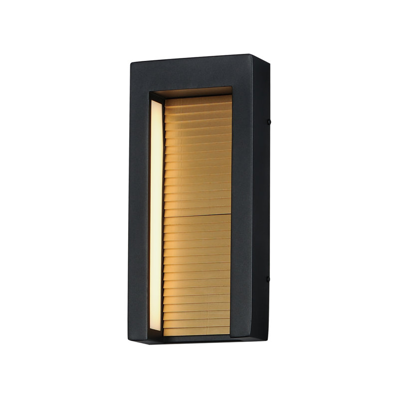14" Black and Gold Aluminum LED Wall Sconce
