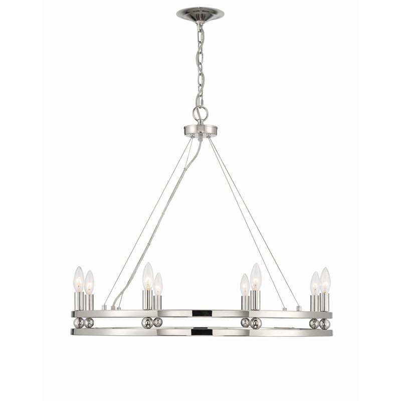 Ashland Sleek 8-Light Polished Nickel Wagon Wheel Chandelier