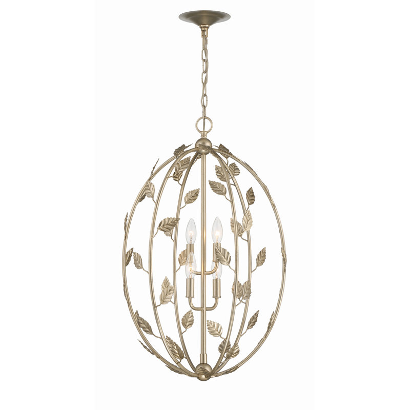 Avon Elegance 18" Champagne Silver Leaf Cage Chandelier