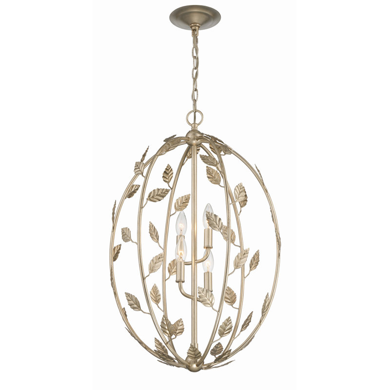 Avon Elegance 18" Champagne Silver Leaf Cage Chandelier