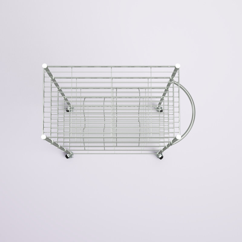 Chrome 24'' Adjustable Steel Pantry Rack with Wheels