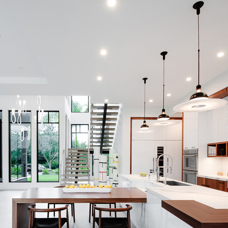 Black and Polished Nickel Pendant Light with Acrylic Diffuser