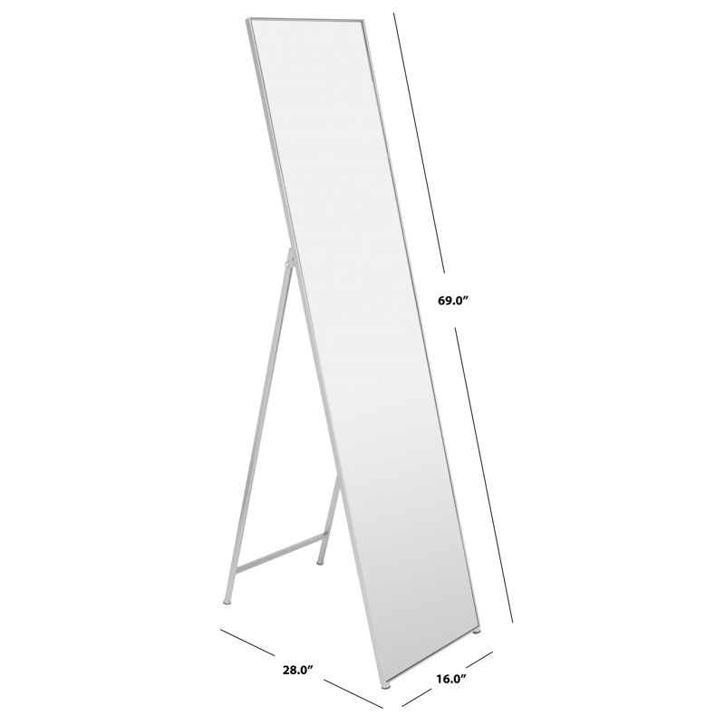 Wellen 28" x 69" Silver Rectangular Wall Mirror