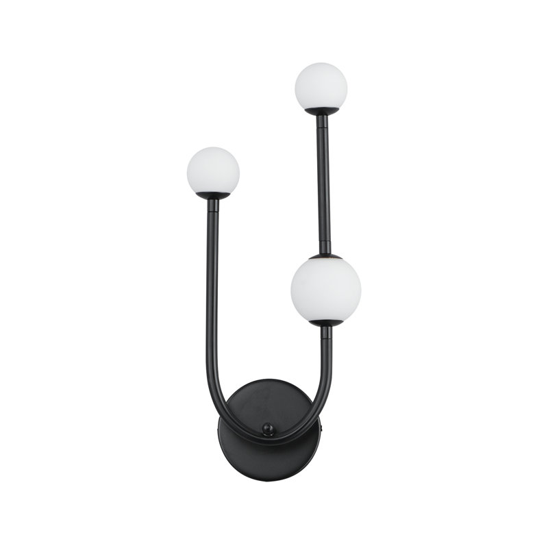 Alina Black Dimmable LED Wall Sconce with Glass Spheres